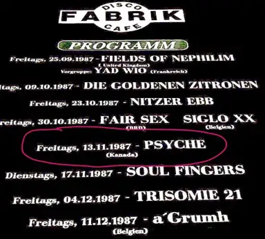 Live at Fabrik, Coesfeld 1987